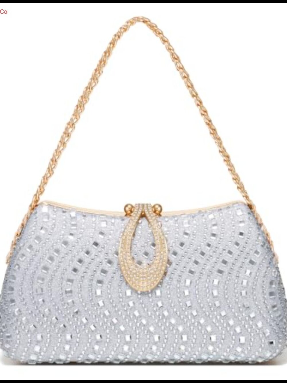 Pleated PU Leather Clutch Crossbody Evening Bag Detachable Chain Strap